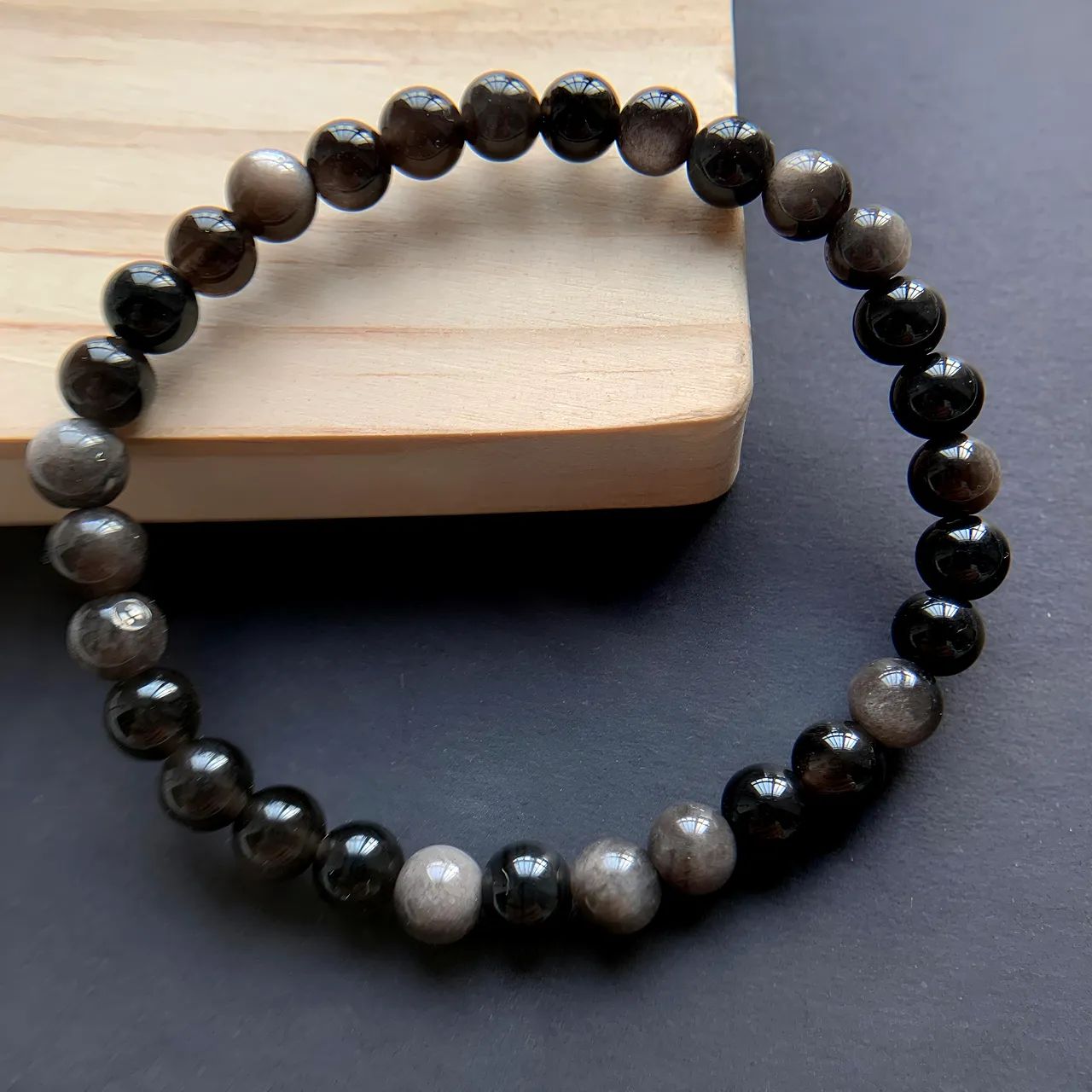 obsidian bracelet 6-8mm