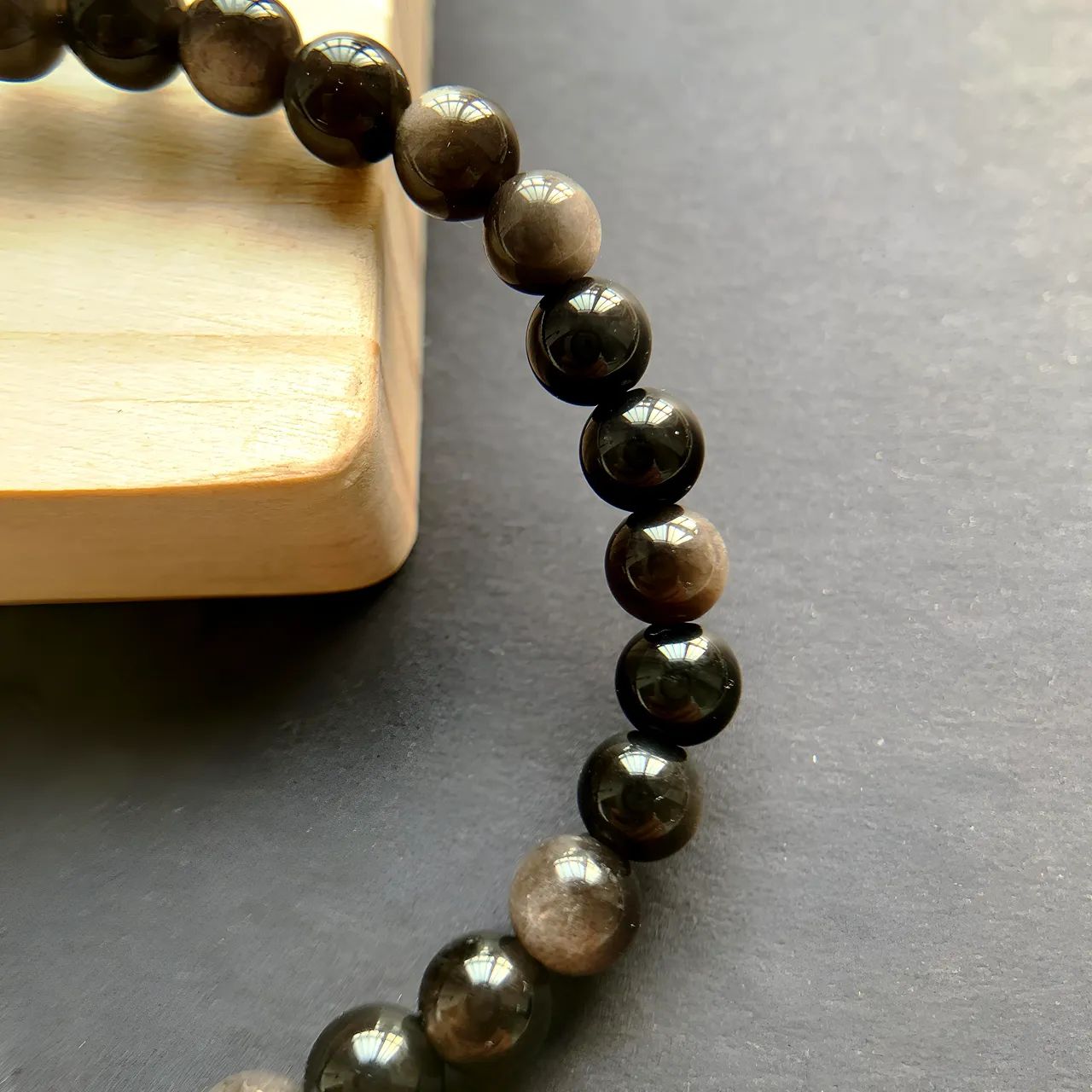 obsidian bracelet 6-8mm