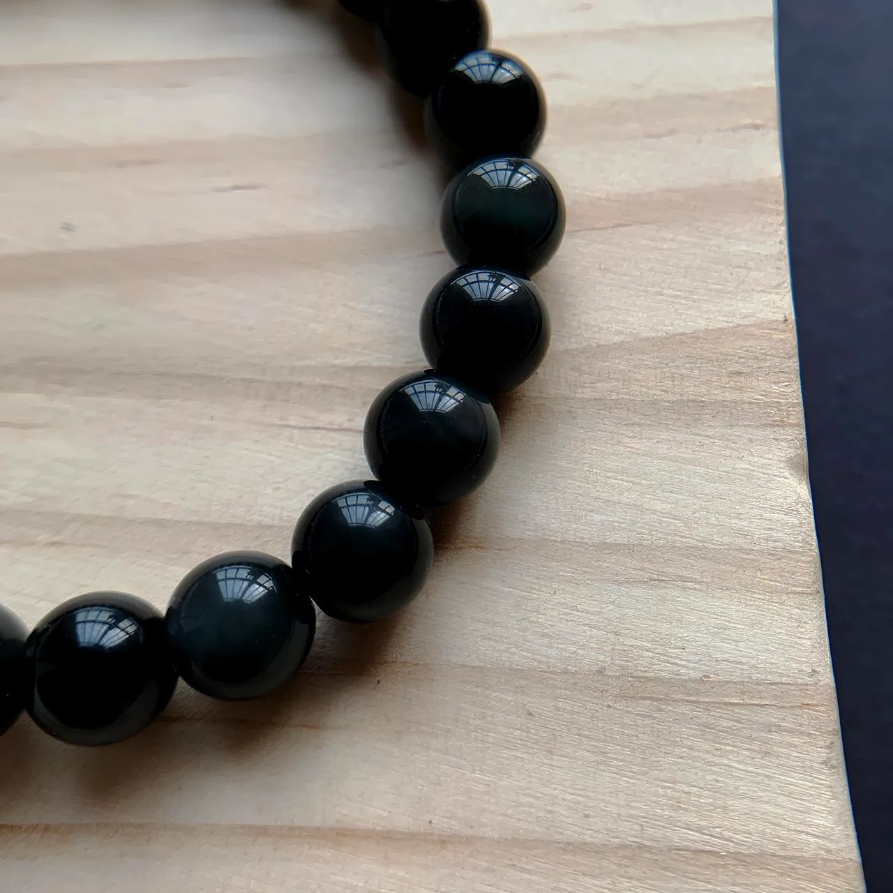 Silver Obsidian Bracelet 8mm