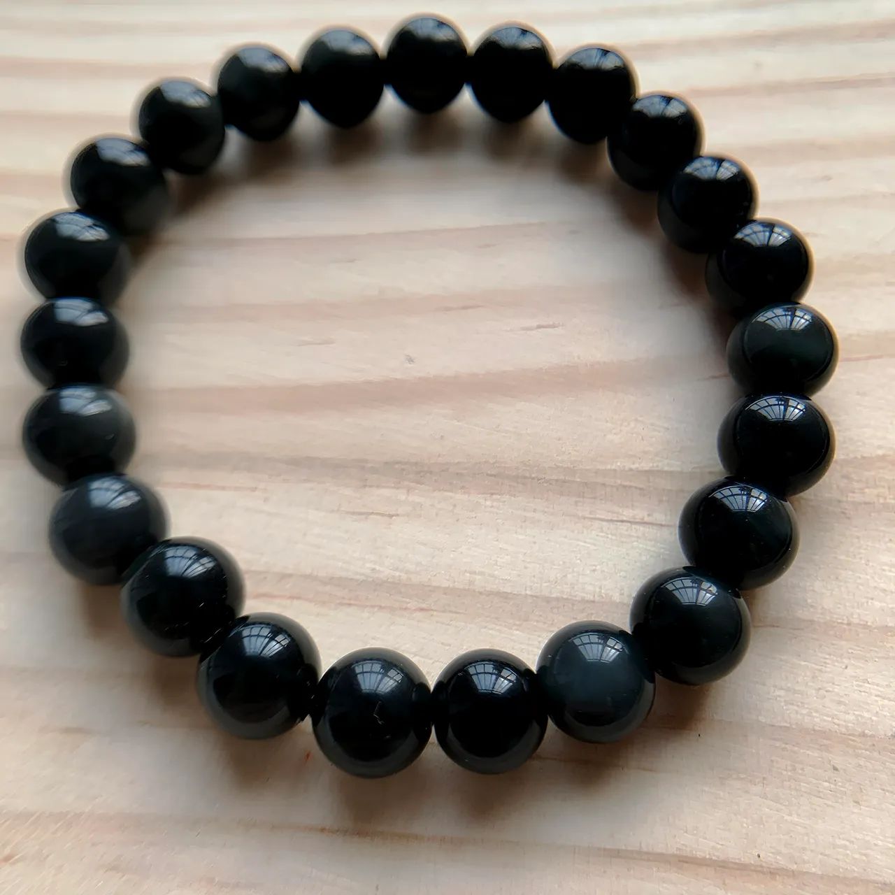 Silver Obsidian Bracelet 8mm
