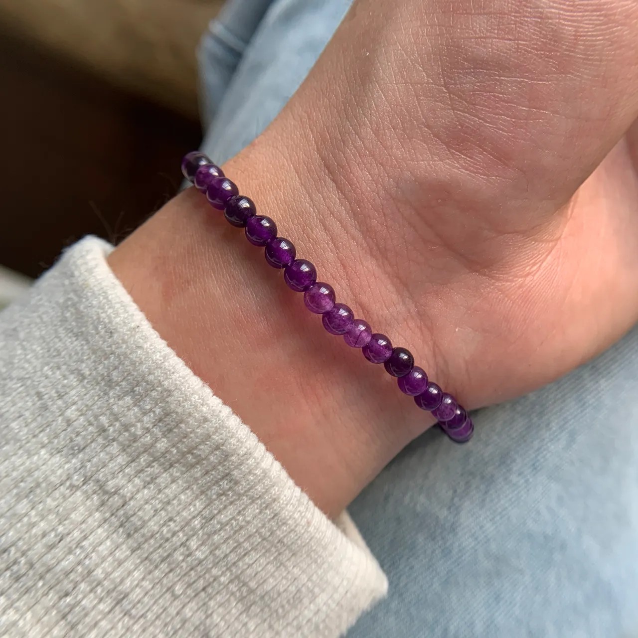 Amethyst Bracelet 4mm Wrist