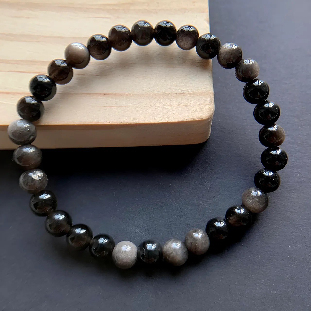 obsidian bracelet 6-8mm
