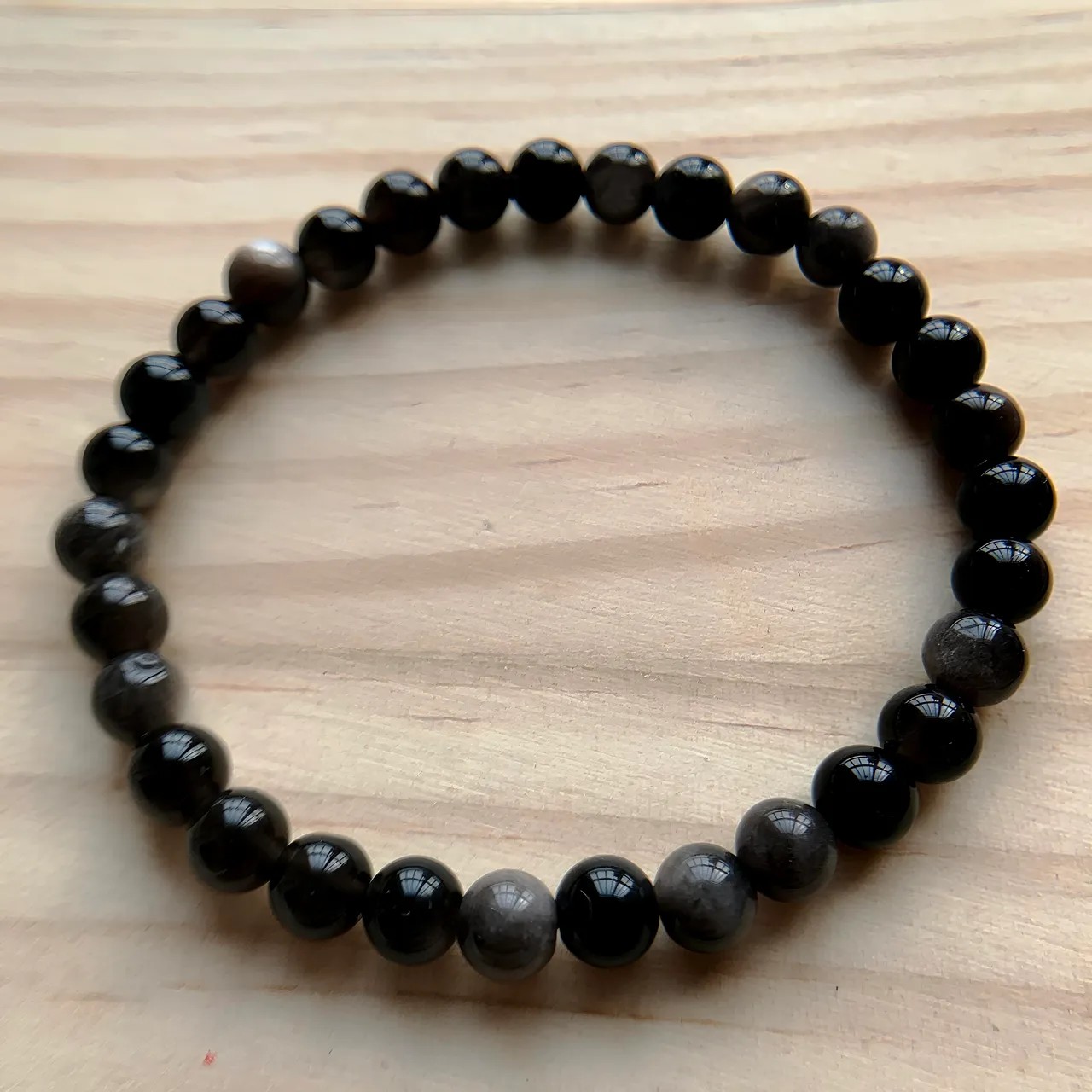 obsidian bracelet 6-8mm
