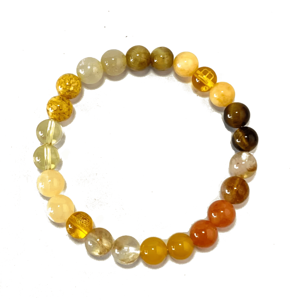 Twelve‑stone Earth Element Bracelet in 8mm yellow crystals on a white background
