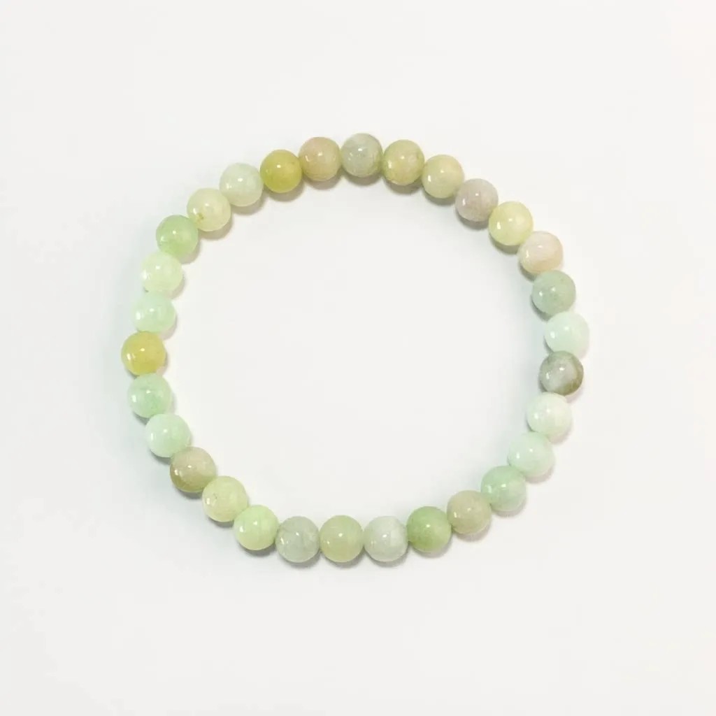 New Mountain Jade Bracelet in 6mm natural jade beads