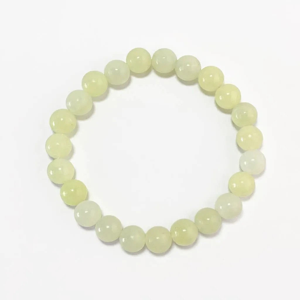 New Mountain Jade Bracelet in 8mm natural jade beads