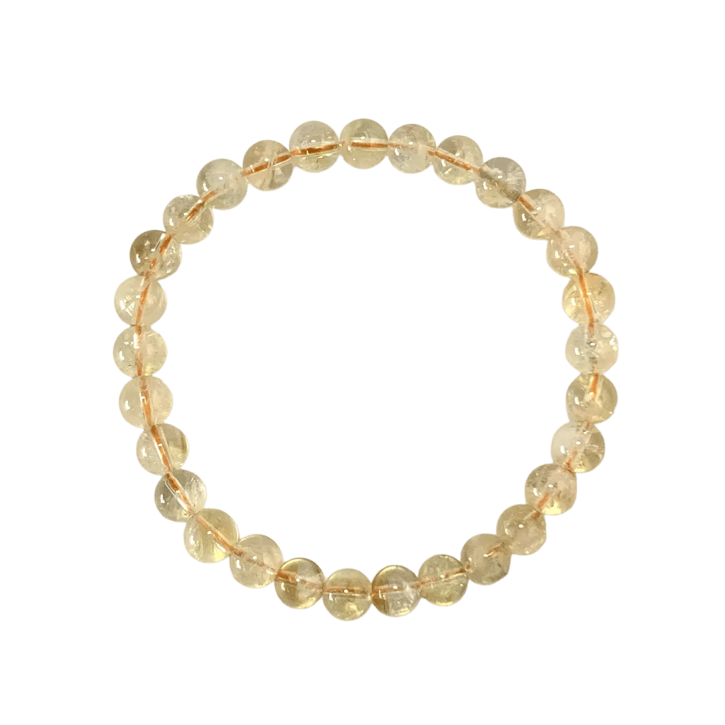 Pyramid Citrine Bracelet in 6mm natural citrine beads on elastic cord