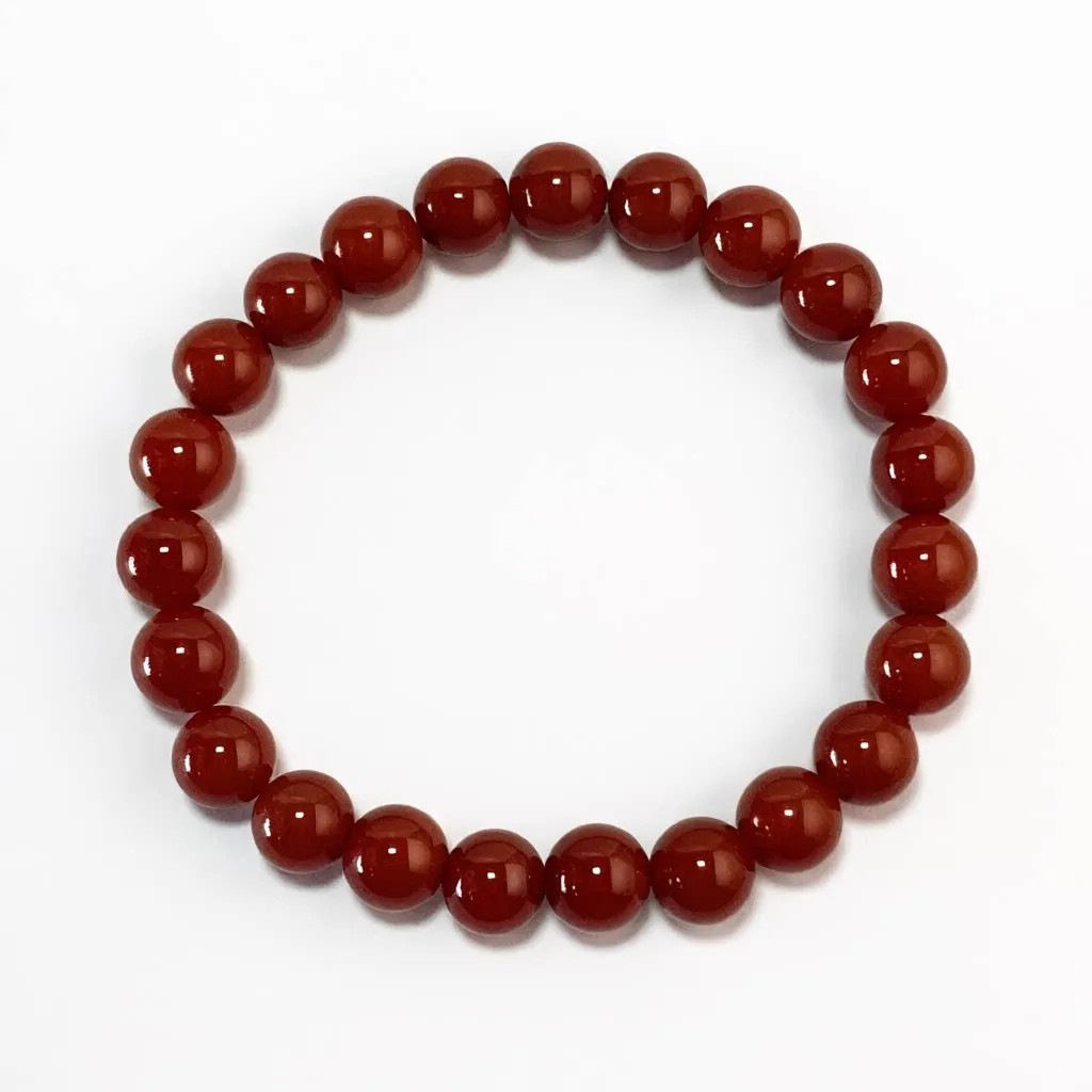 South Red Agate Bracelet in 8mm natural red agate beads