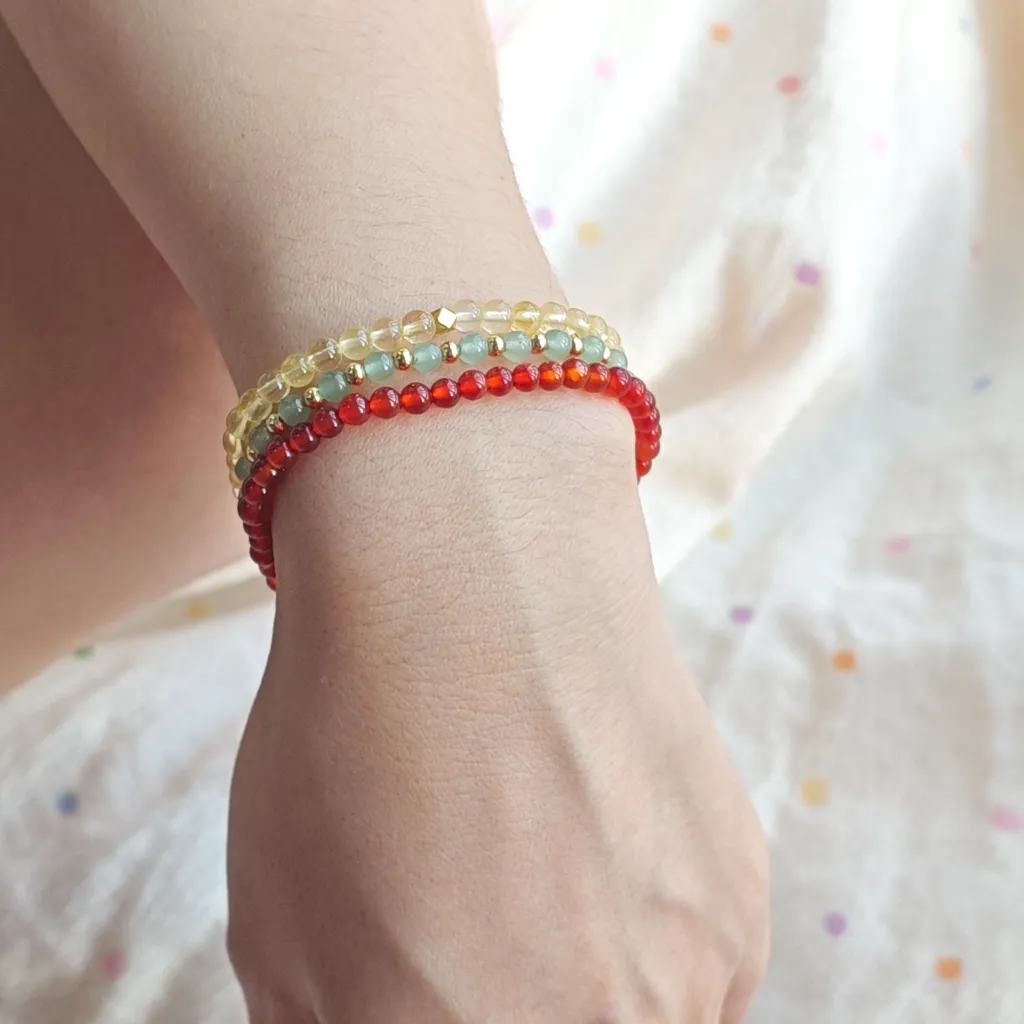 Citrine Bracelet worn on the wrist — warm golden beads