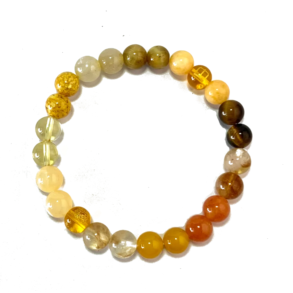 Twelve‑stone Earth Element Bracelet in 8mm yellow crystals on a white background